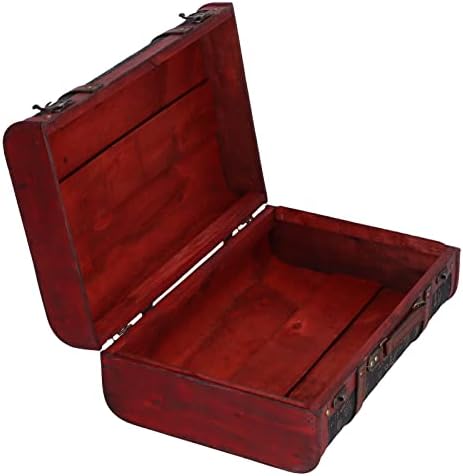 Fiyo Vintage kofer, veliki retro kofer drveni sa bravom od kopča Veliki kapacitet Antikni sanduk sanduk sa kožnim kutijom za pohranu kutija za prozor s fotografijama