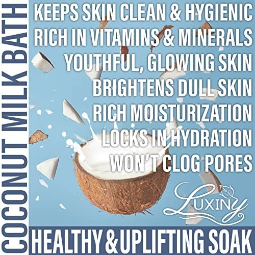 Luxiny veganski mliječno kupatilo natopljeno sa kokosovim mlijekom u prahu i slatkom bademovom ulju koji stvara kupatila bomba umirujuća