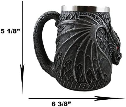 EBROS krila zmajsko oko Drogona 16oz pitke kafe šalica tankarda sa šalicom od nehrđajućeg čelika Srednjovjekovna tamnica i zmajevi