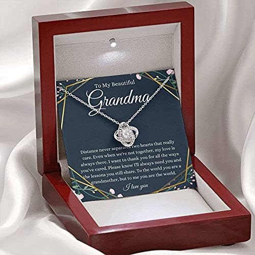 Generička nakit za poruke, ručno rađena ogrlica - personalizirani poklon love čvor, za baku ogrlice bake rođendan od unuka / unuka do mog poklona, ​​bijelog, zlata