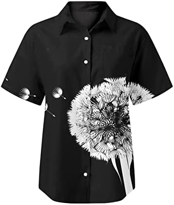Ženski gumb dolje majice Ljeto 2023 Ležerne mastelion s kratkim rukavima Slatka majica