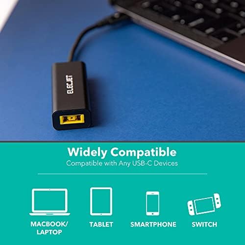 Elecjet Anywatt SQ, USB-C do Lenovo kvadratni tanki adapter, 45W ili 65W pretvarač za USB port