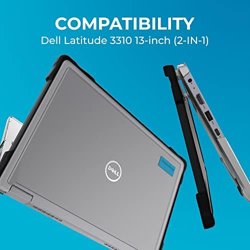 Gumdrop Slimtech laptop futrola odgovara Dell Latitude 3310 13 inča. Dizajniran za studente K-12, nastavnike i učitelje - Ispitivanje padova, hrapavi, udarni odbojnici od udara za pouzdano zaštitu uređaja-crno