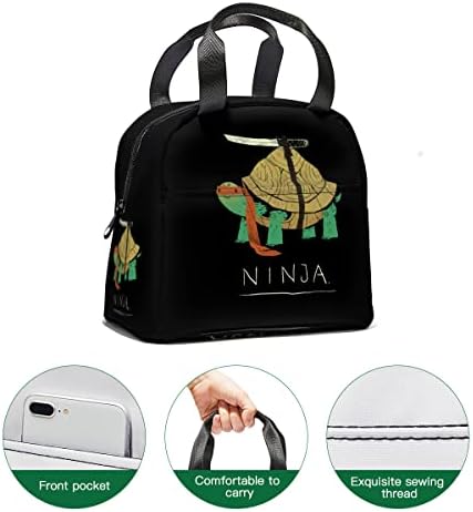 Vderxcok Turtle Ninja izolovana kutija za ručak prenosiva termo hladnjača torba sa prednjim džepom za višekratnu upotrebu nepropusne